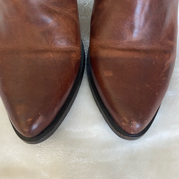 Steve Madden Cognac Leather PISTOL Ankle Boots Booties 7 - Picture 6 of 8